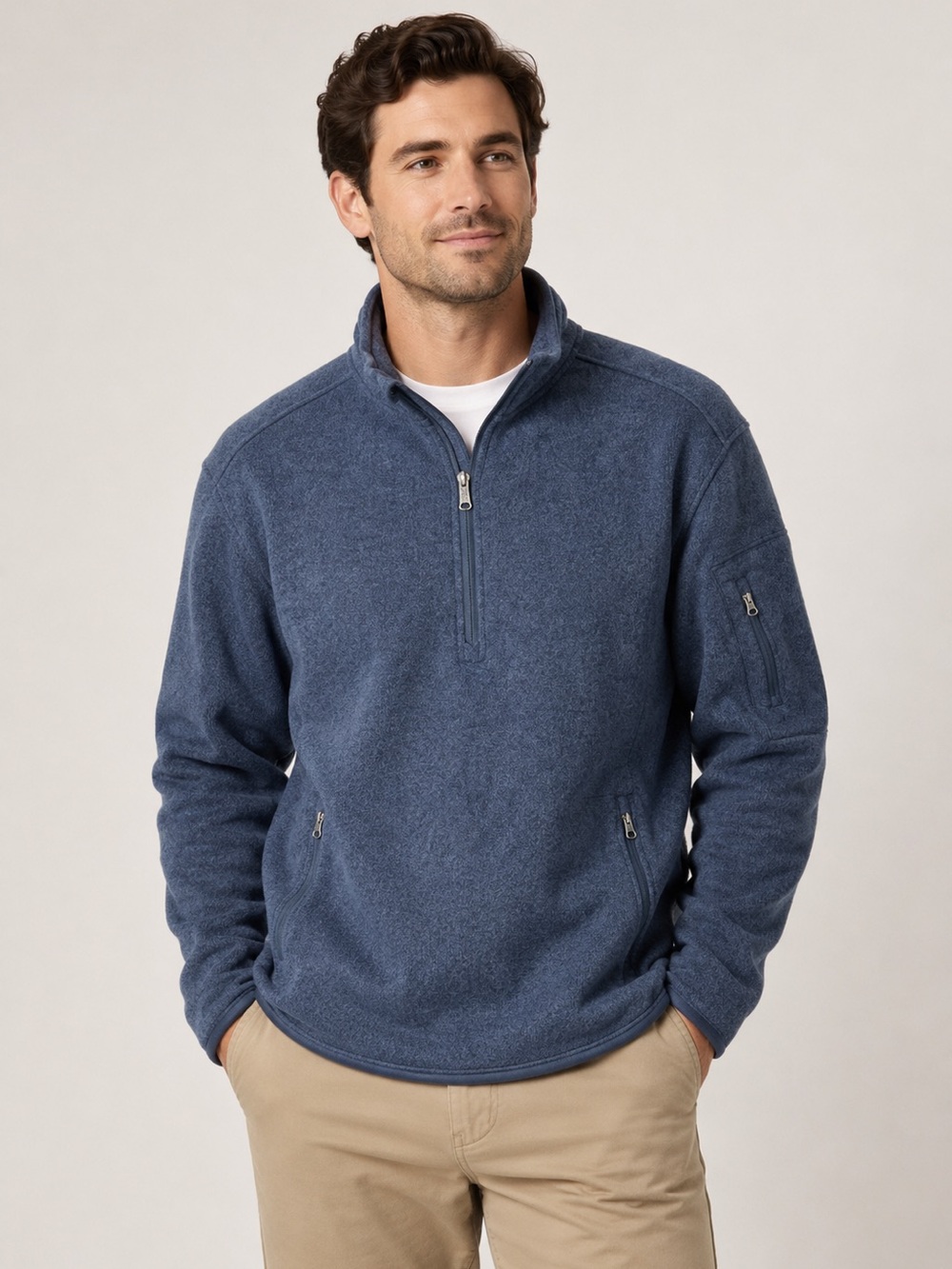 Duluth Trading Co Men’s Medium Relaxed Fit Quarter Zip Fleece Pullover 24x28